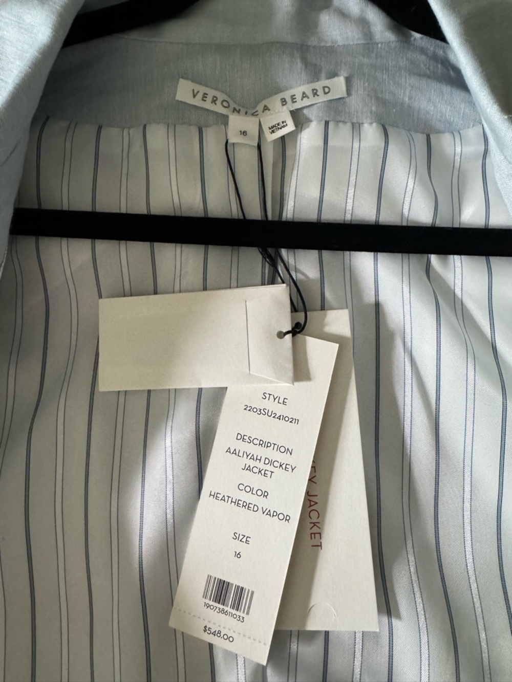NWT Veronica Beard Aaliyah Dickey Jacket in Heathered Vapor 16